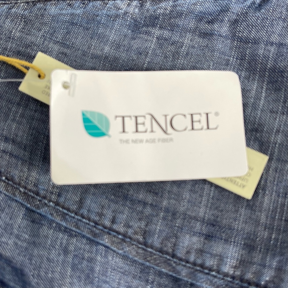 Level 99 Blue Denim Picket Tencel and Linen Trousers Size 27 NWT - Picture 12 of 13